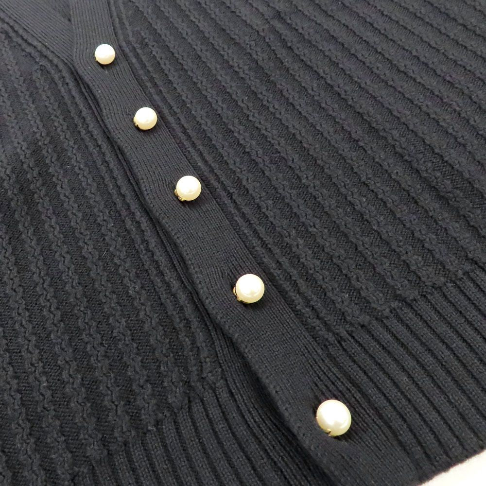 Louis Vuitton V-neck Merino Wool Vest with Blue Pattern L Black — view 5
