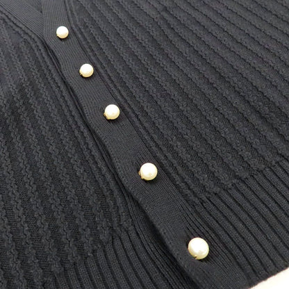 Louis Vuitton V-neck Merino Wool Vest with Blue Pattern L Black — view 5