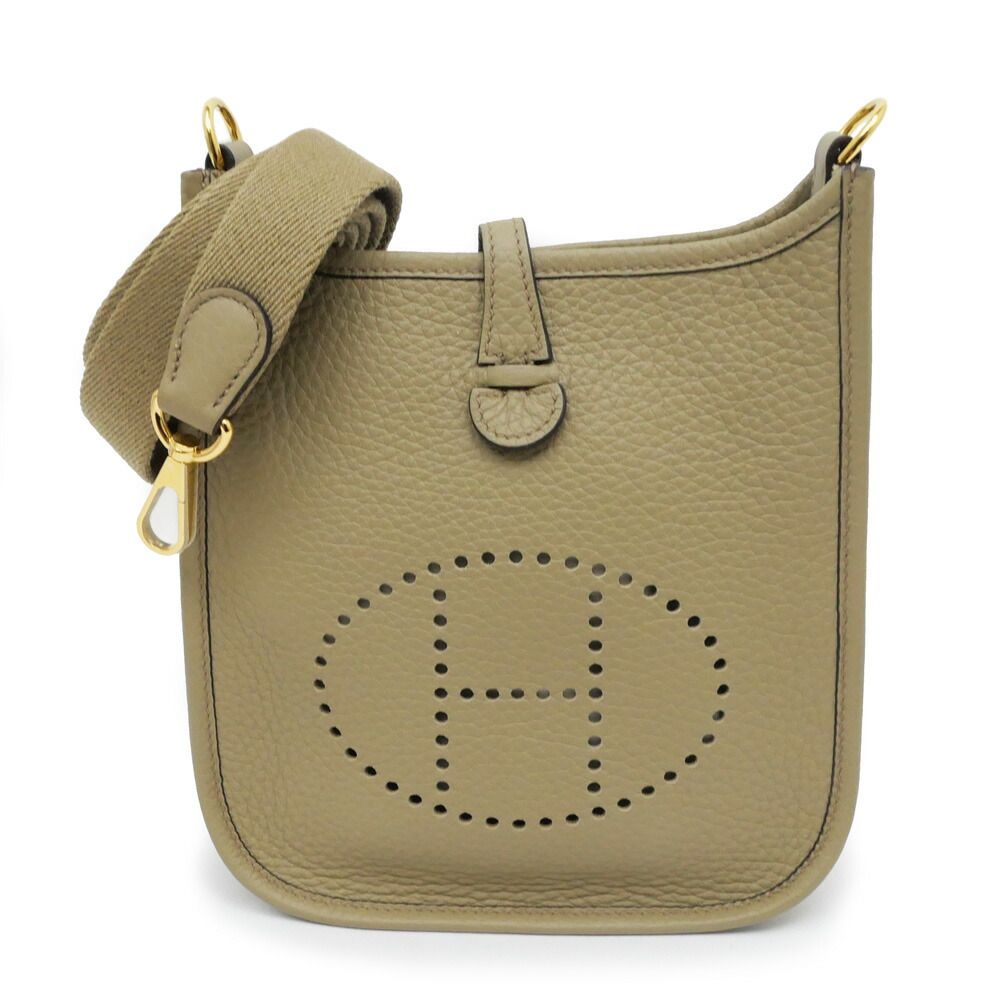 Hermes Evelyne TPM Beige Marfa Gold Taurillon Clemence Shoulder Bag Leather