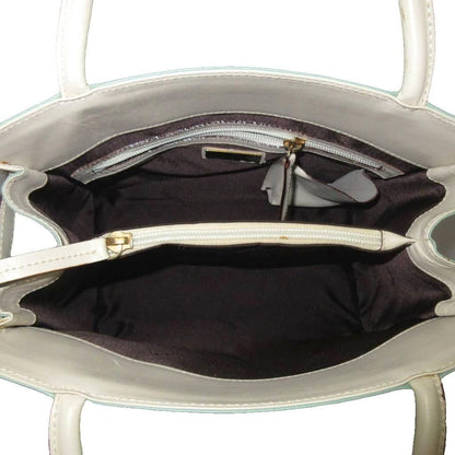 Max Mara Handbag Tote Leather Logo Gold Mint Green White — view 3
