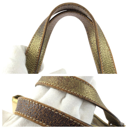 Gucci Beige Gold GG Canvas Leather Mini Tote — view 6