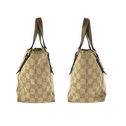 Gucci Beige Gold GG Canvas Leather Mini Tote — view 8