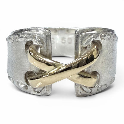 Hermes Vintage Mexico Ring 925 Combination Silver Gold