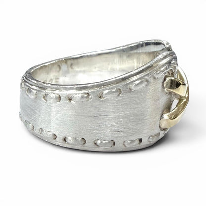 Hermes Vintage Mexico Ring 925 Combination Silver Gold — view 4