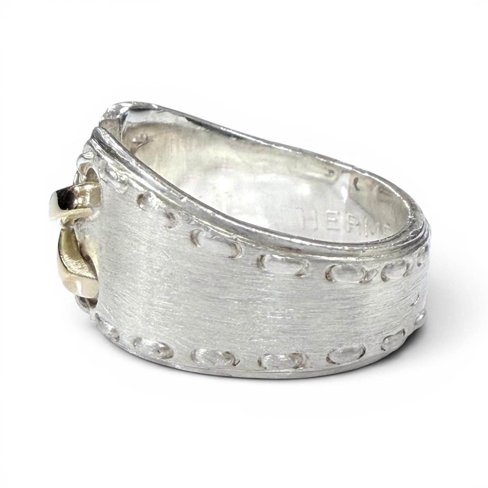 Hermes Vintage Mexico Ring 925 Combination Silver Gold — view 2