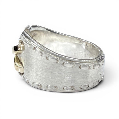 Hermes Vintage Mexico Ring 925 Combination Silver Gold — view 2