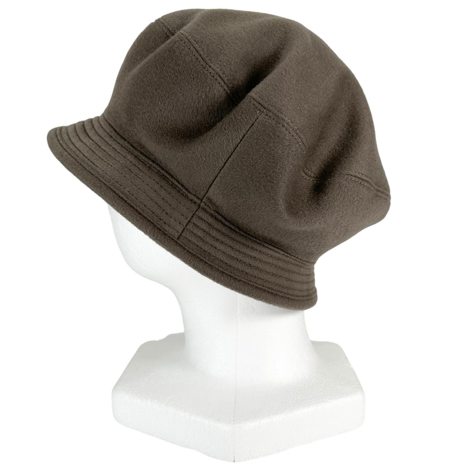 Hermes Cashmere Stitch Crochet Hat Bucket Hat Brown 56 — view 3