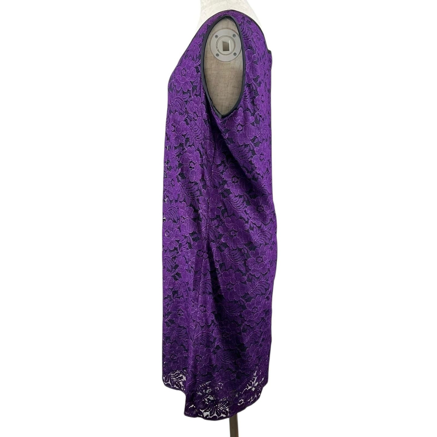 Dolce & Gabbana Floral Pattern Full Lace Dress Purple — view 2