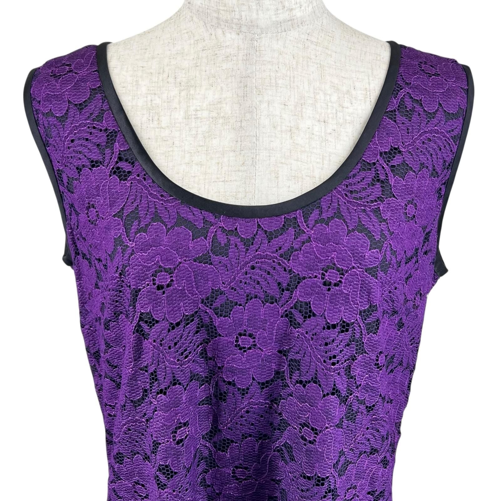 Dolce & Gabbana Floral Pattern Full Lace Dress Purple — view 5