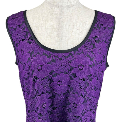 Dolce & Gabbana Floral Pattern Full Lace Dress Purple — view 5