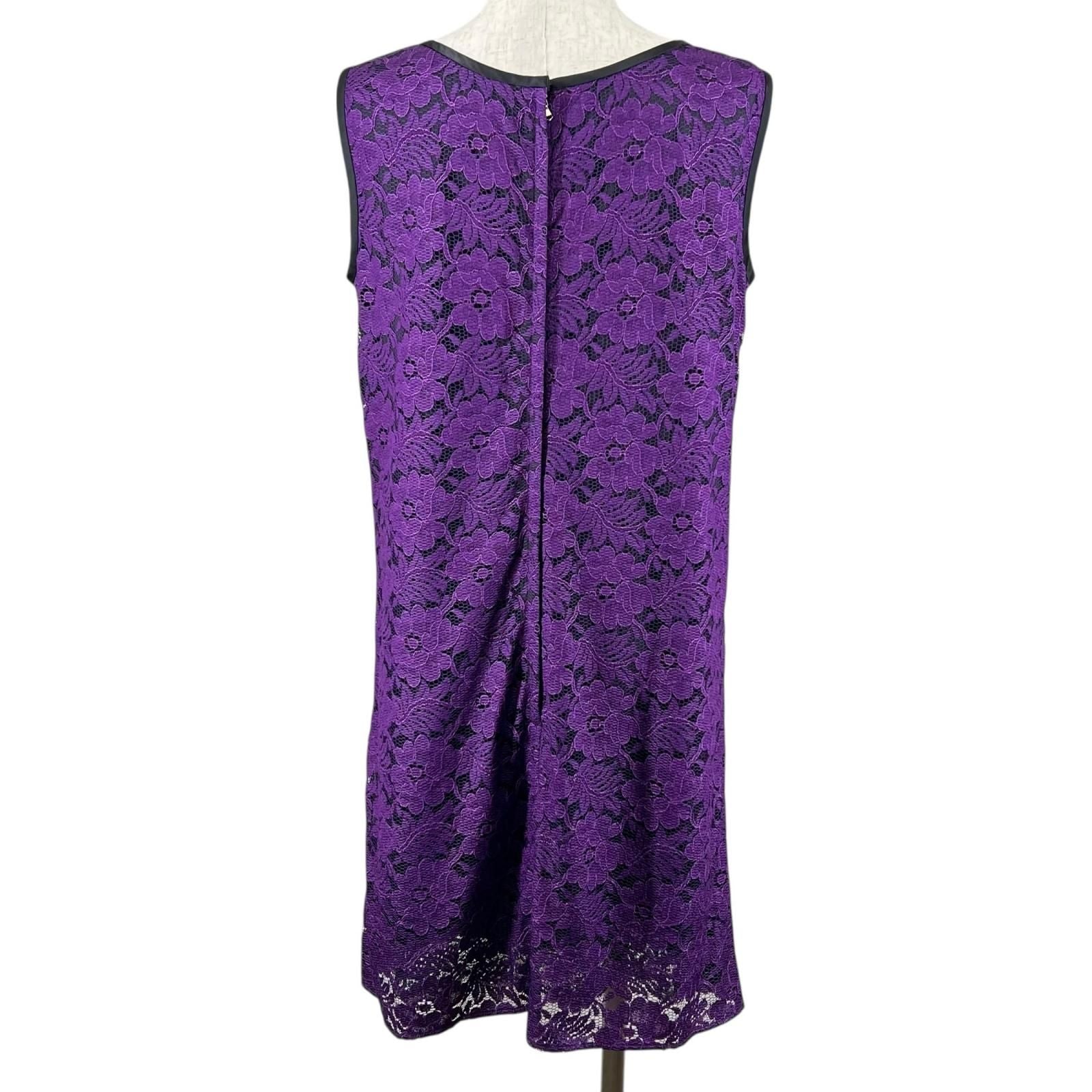 Dolce & Gabbana Floral Pattern Full Lace Dress Purple — view 3