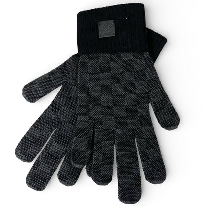 Louis Vuitton Wool Neo Petit Damier Gloves Black