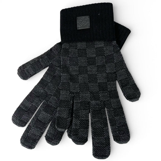 Louis Vuitton Wool Neo Petit Damier Gloves Black