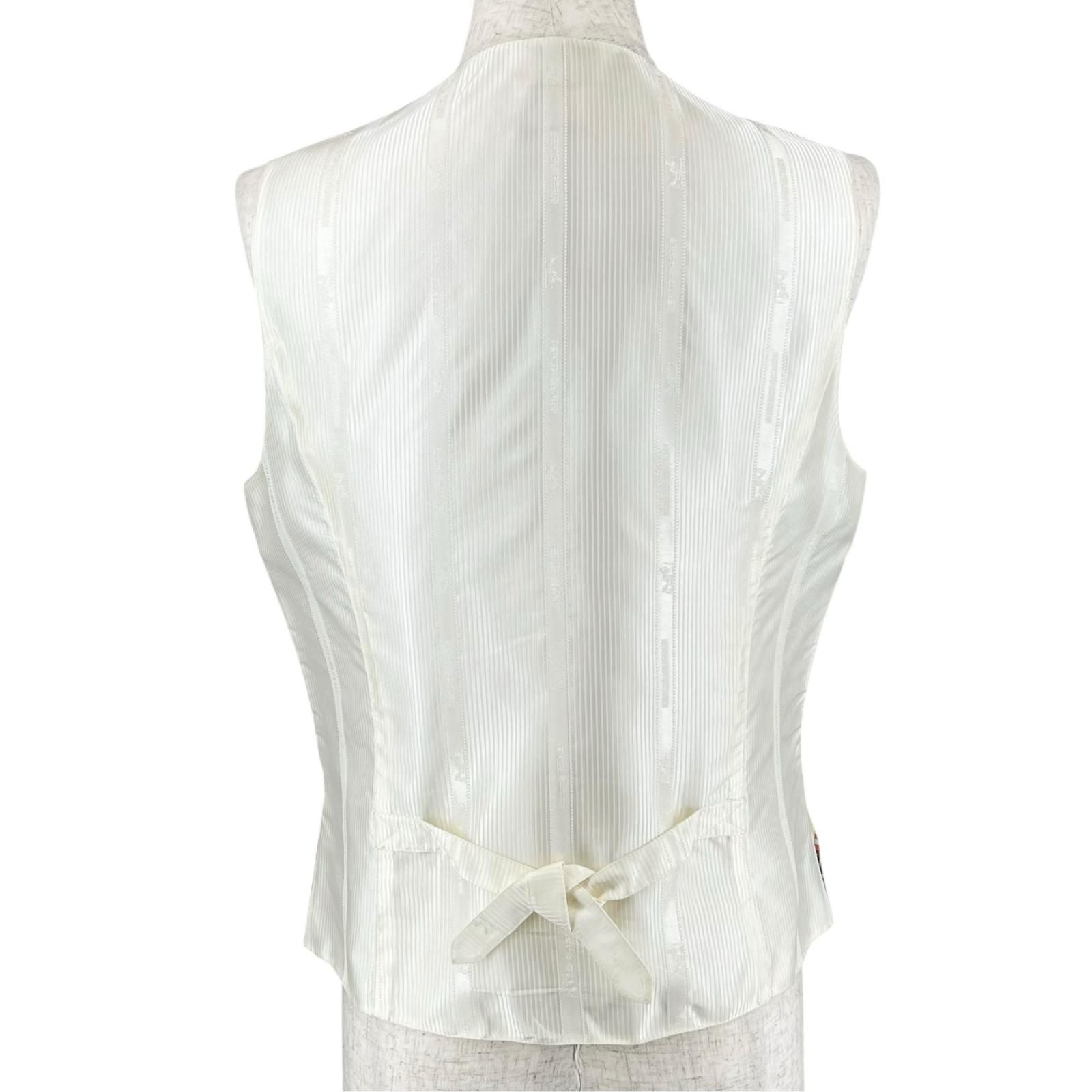Hermes Vintage Martin Margiela Era Normandy Coast Charm Silk 100% Vest Multicolo — view 2