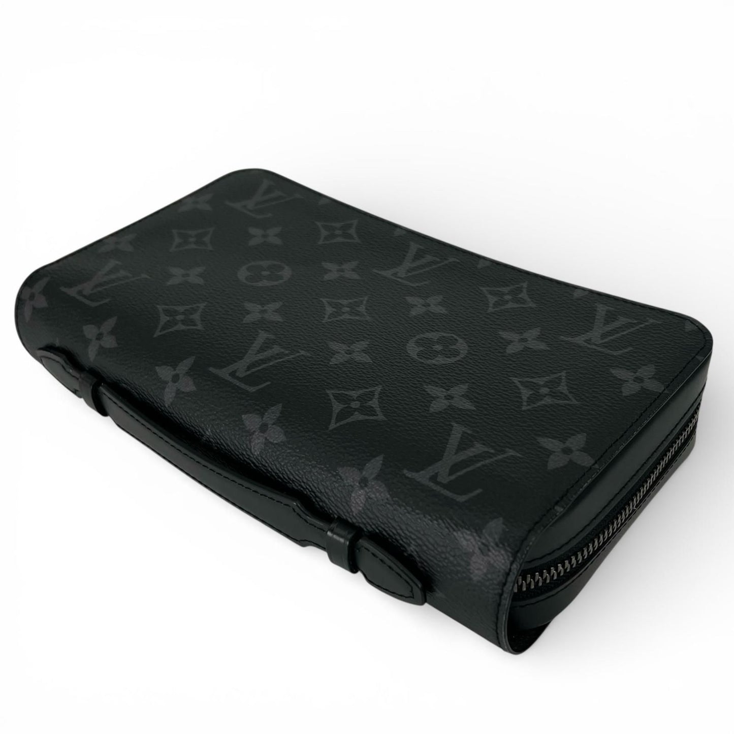 Louis Vuitton Zippy XL Monogram Eclipse Canvas Round Zip Organizer Wallet Black — view 4