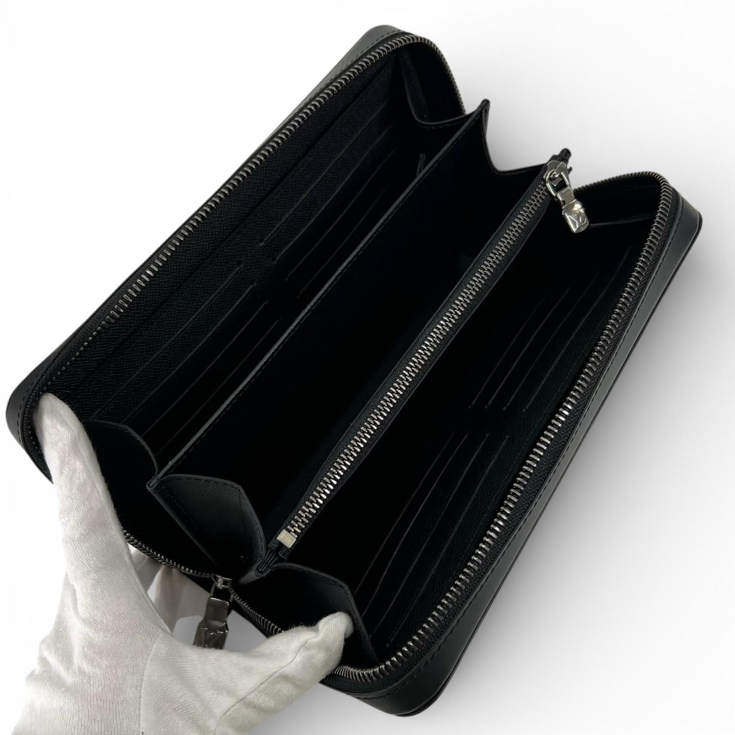 Louis Vuitton Zippy XL Monogram Eclipse Canvas Round Zip Organizer Wallet Black — view 5