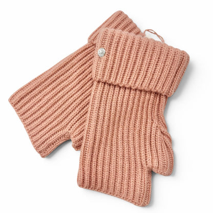 Hermes Philippa Cashmere Mohair Series Button Fingerless Gloves Pink