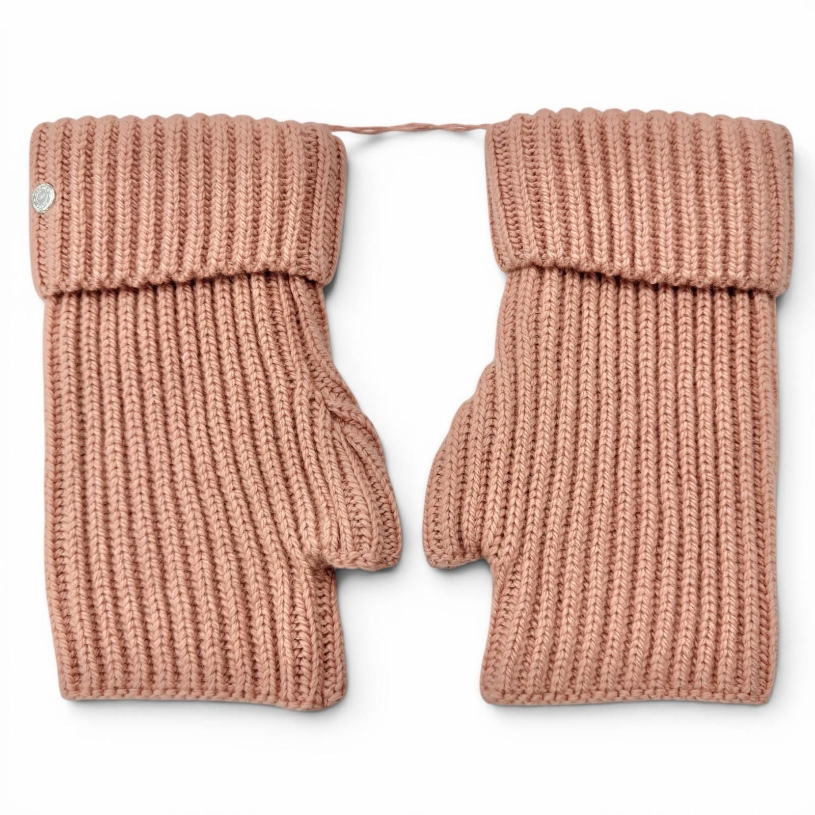 Hermes Philippa Cashmere Mohair Series Button Fingerless Gloves Pink — view 3