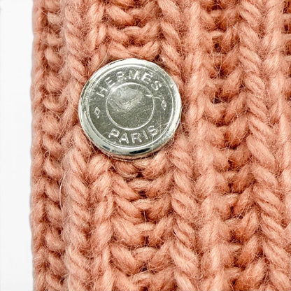 Hermes Philippa Cashmere Mohair Series Button Fingerless Gloves Pink — view 4
