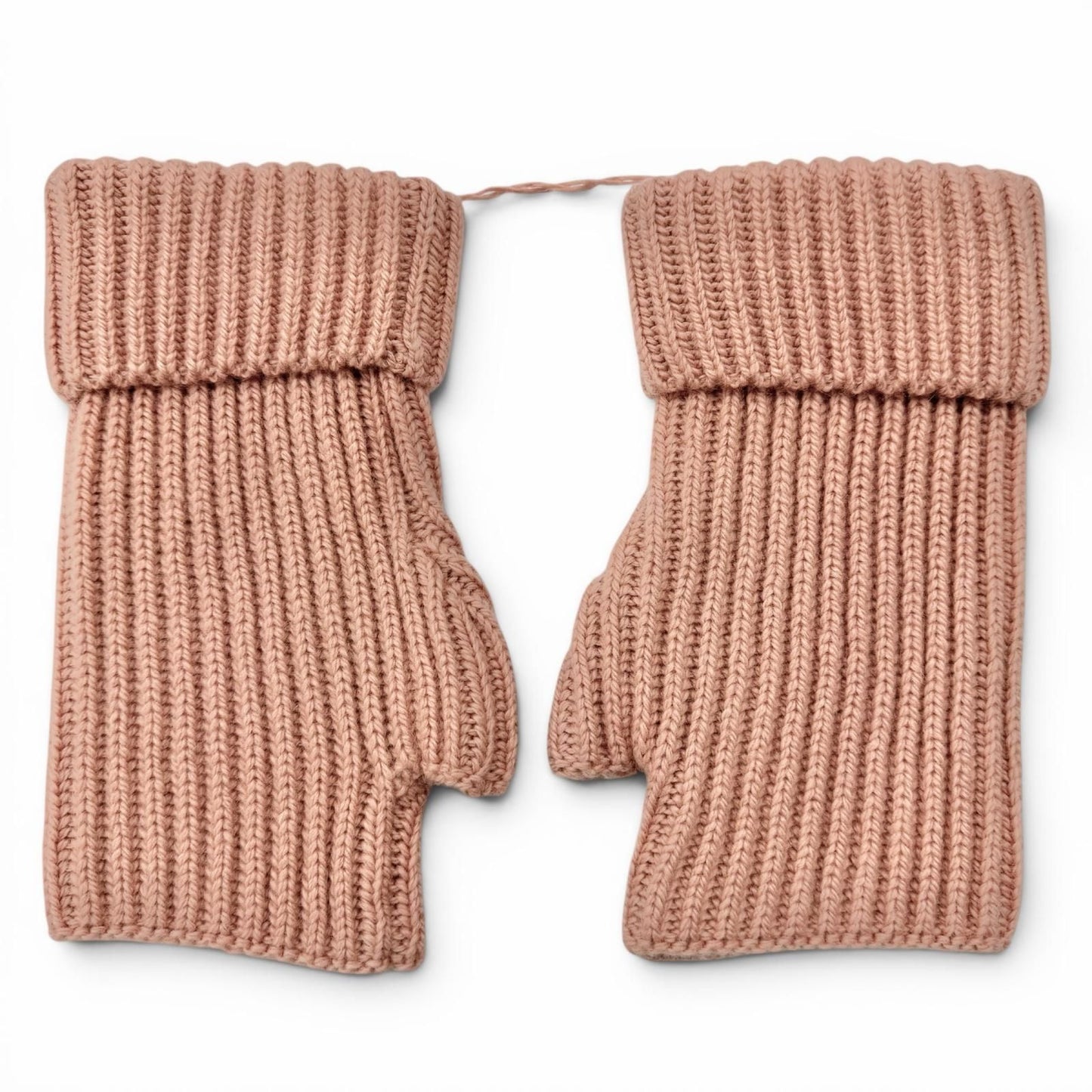 Hermes Philippa Cashmere Mohair Series Button Fingerless Gloves Pink — view 2