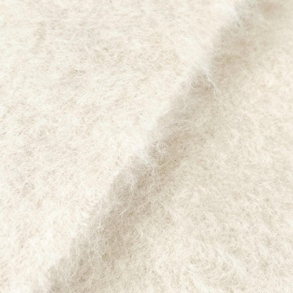 Loewe Mohair Wool Anagram Leather Patch Fringe Scarf Ivory — view 3