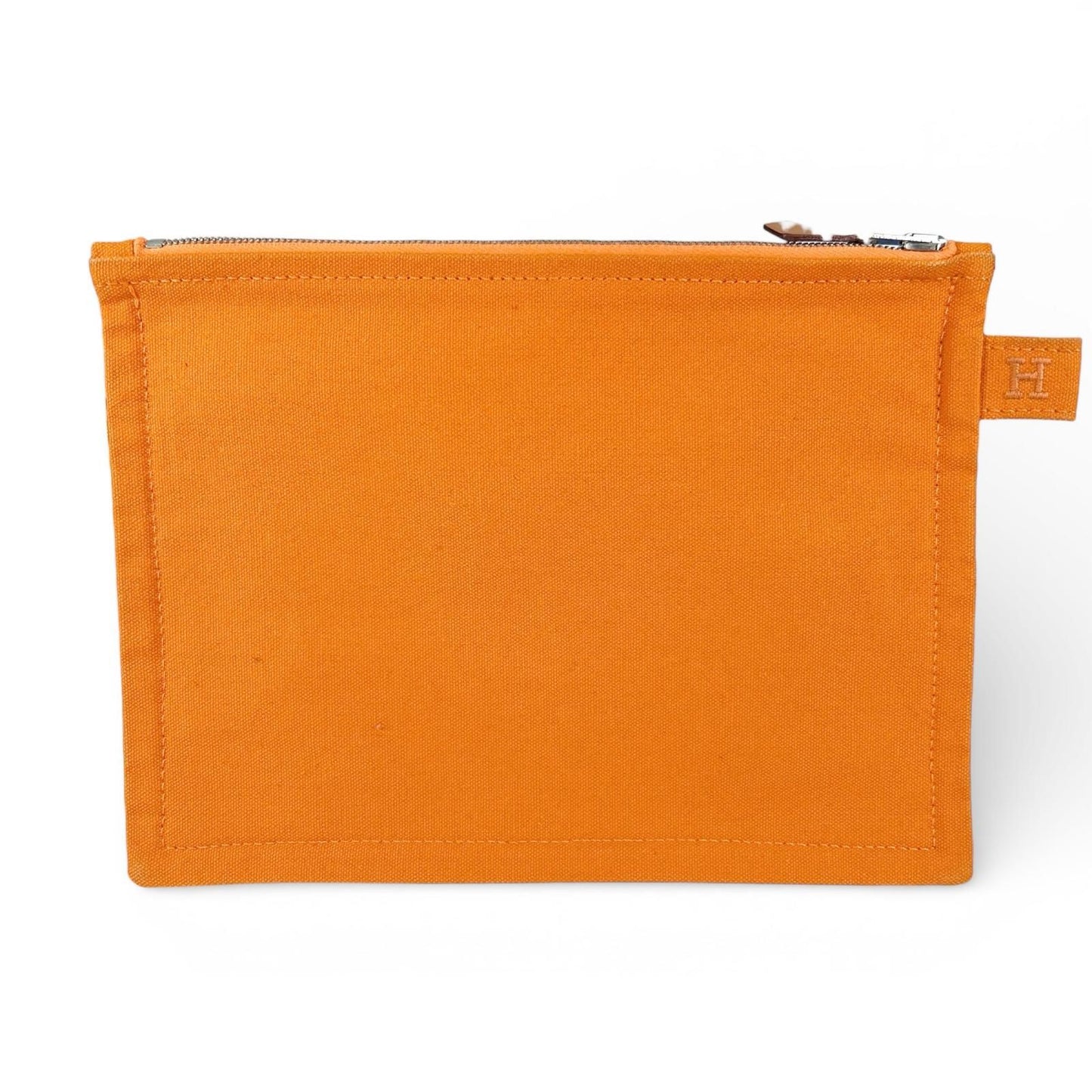 Hermes Bora Cotton 100% Logo Set Pouch Orange — view 8