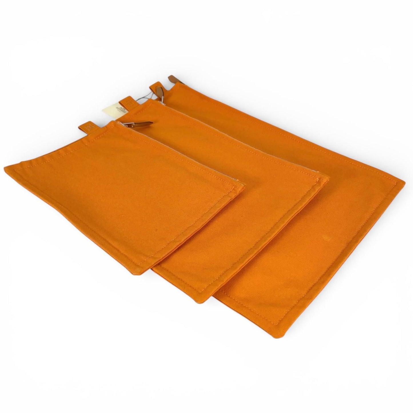Hermes Bora Cotton 100% Logo Set Pouch Orange — view 3
