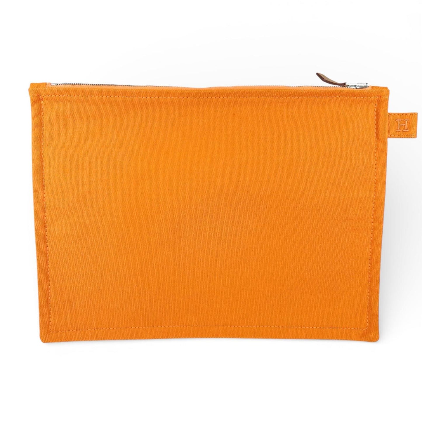 Hermes Bora Cotton 100% Logo Set Pouch Orange — view 9