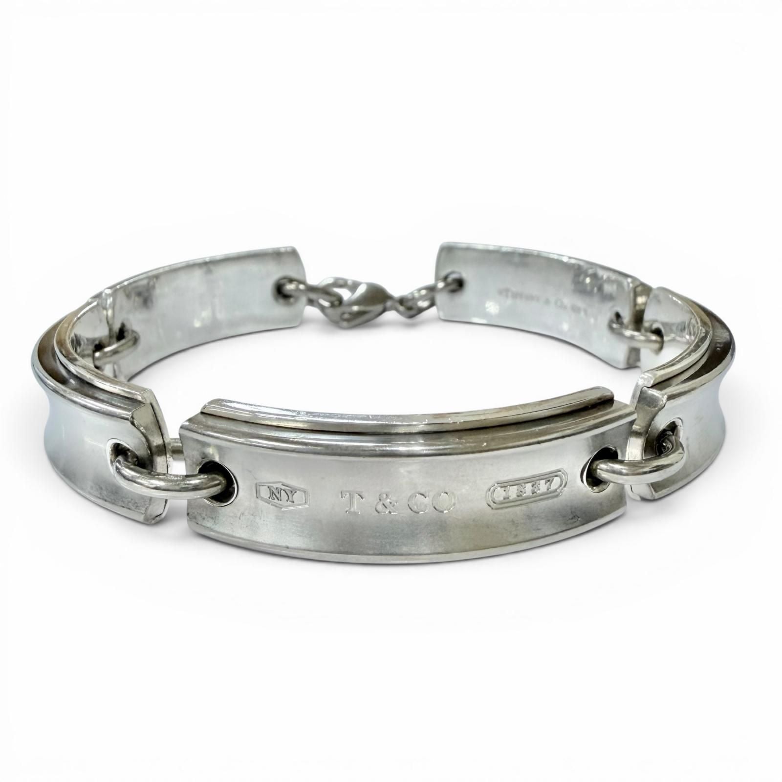 Tiffany & Co Plate Link 925 TI Bracelet Silver