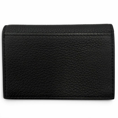 Fendi Leather Logo Bifold Business Card Holder Case Black Gunmetallic Recommende — view 2