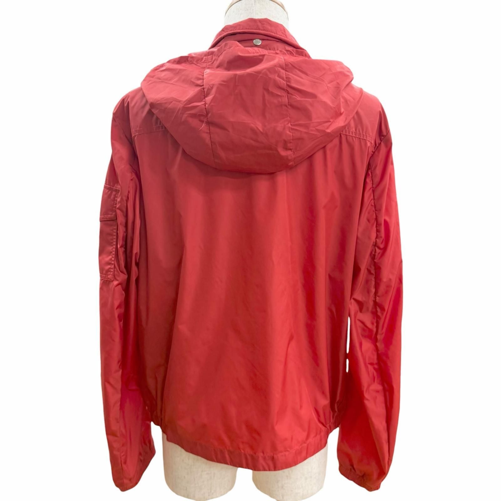 Moncler Keralle Giubbotto Logo Patch Hooded Jacket Windbreaker Red — view 4