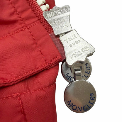 Moncler Keralle Giubbotto Logo Patch Hooded Jacket Windbreaker Red — view 6