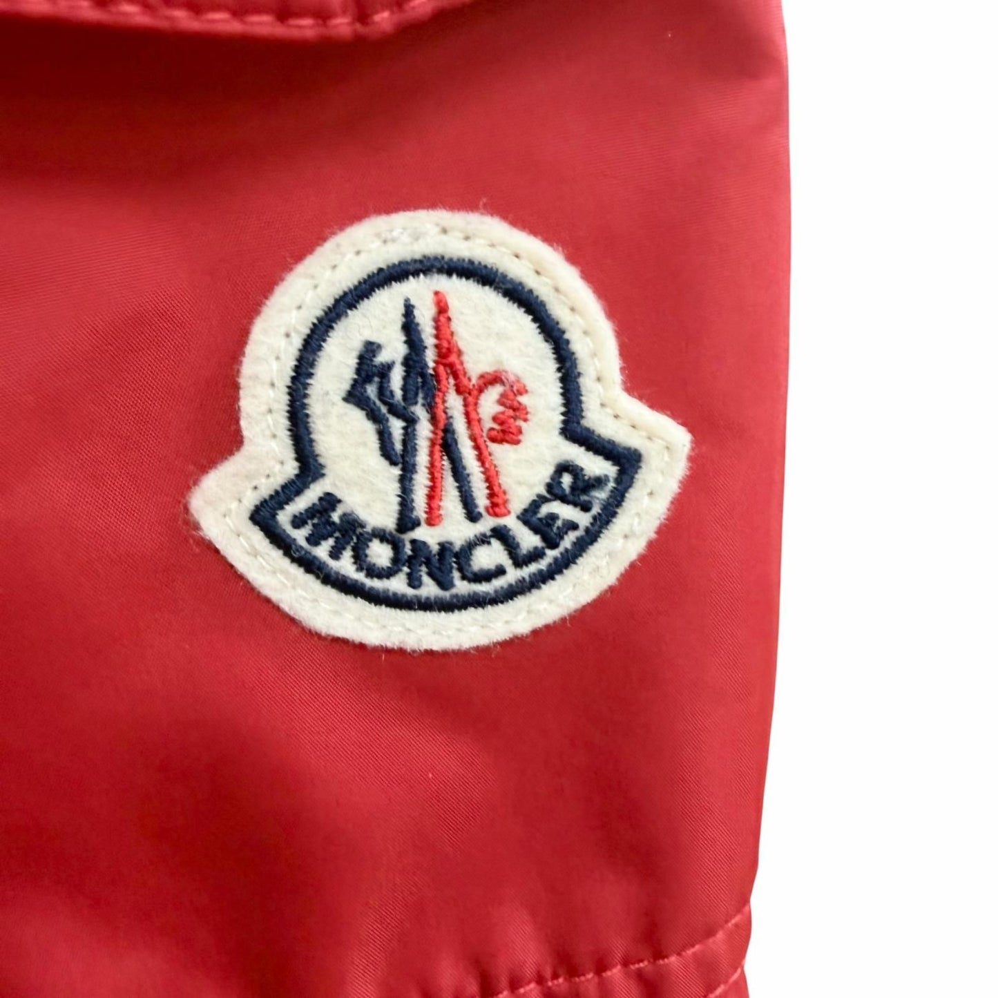 Moncler Keralle Giubbotto Logo Patch Hooded Jacket Windbreaker Red — view 7