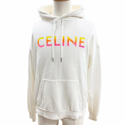 Celine Gradient Logo Loose Day Pullover Hoodie White