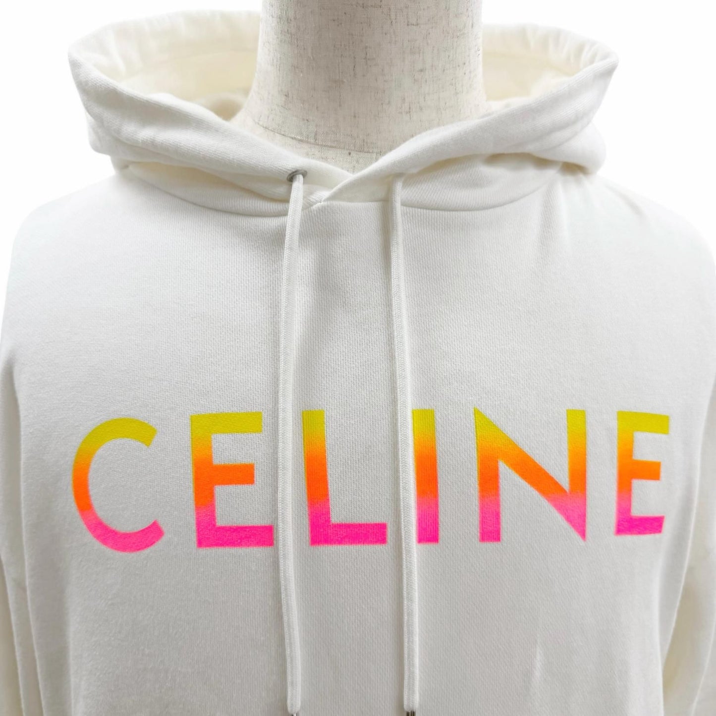 Celine Gradient Logo Loose Day Pullover Hoodie White — view 2