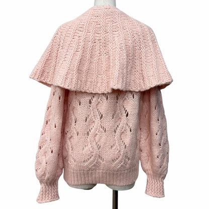 Chanel Wool Alpaca Blend with Cape Line Stone CC Logo Key Knit Pink 40 — view 3