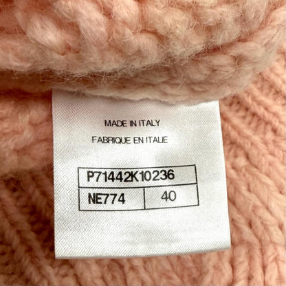 Chanel Wool Alpaca Blend with Cape Line Stone CC Logo Key Knit Pink 40 — view 7