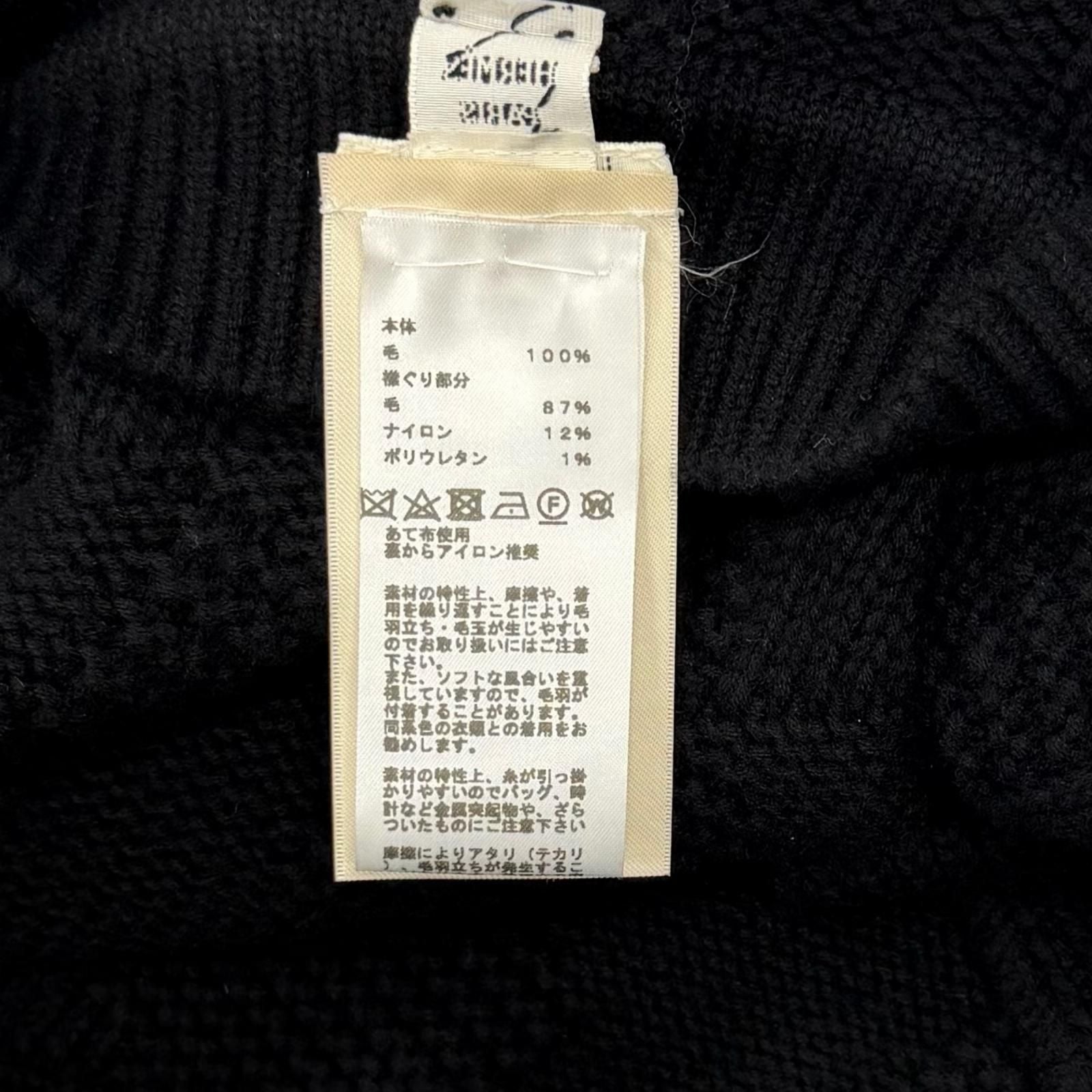 Hermes Wool Motif Knit Poncho Black 34 — view 7