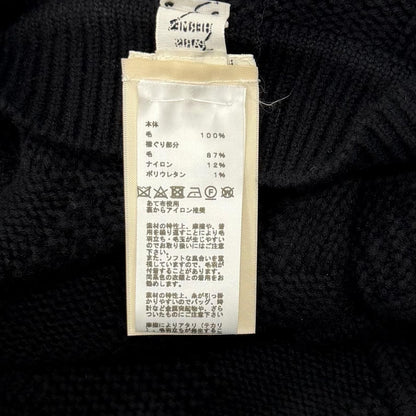 Hermes Wool Motif Knit Poncho Black 34 — view 7