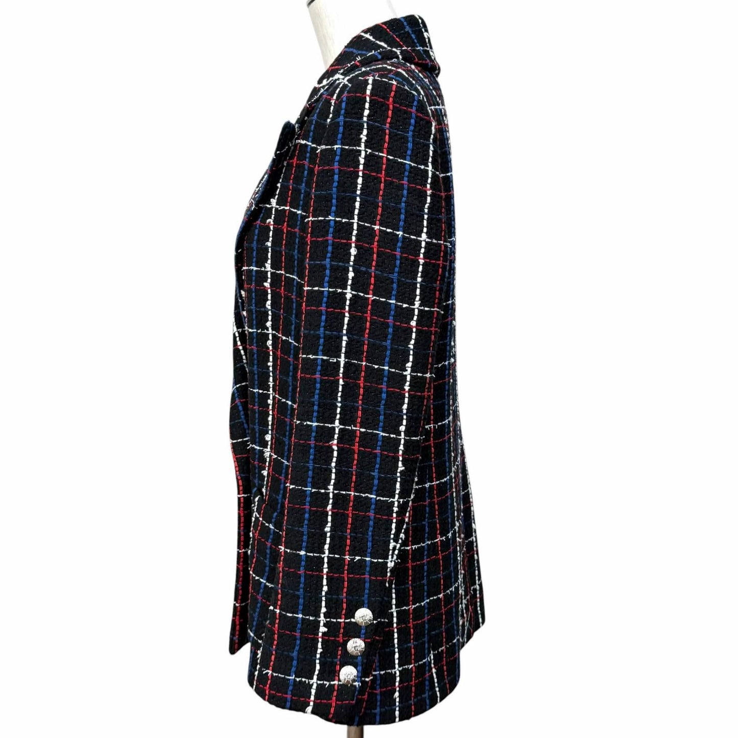 Chanel CC Logo Buttoned Double Breasted Tweed Jacket Multi 38 — view 2