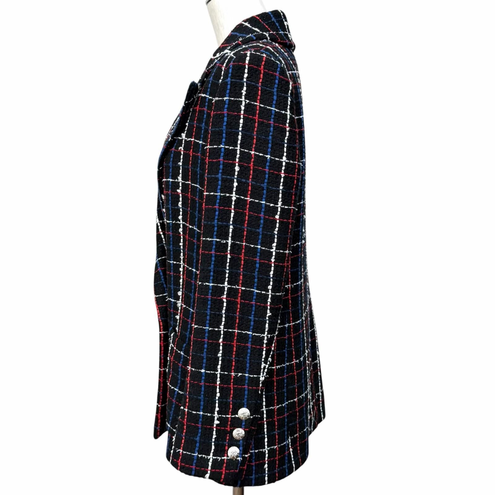 Chanel CC Logo Buttoned Double Breasted Tweed Jacket Multi 38 — view 2