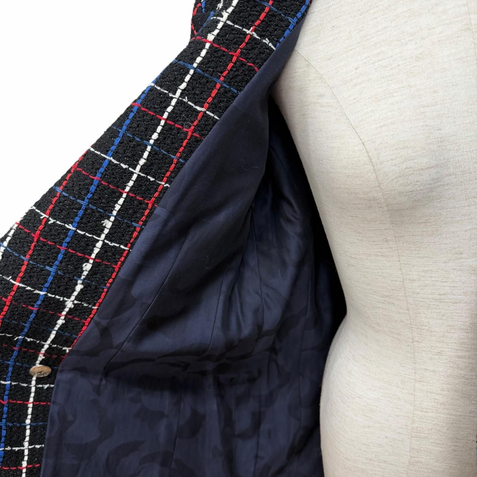 Chanel CC Logo Buttoned Double Breasted Tweed Jacket Multi 38 — view 5