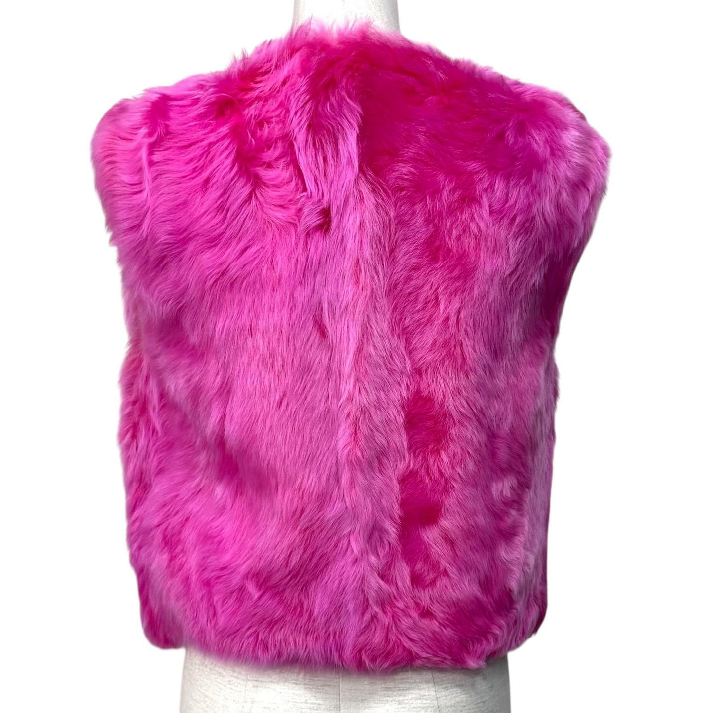 Chanel Reversible CC Logo Button Zip UP Lamfa Vest Pink Black 36 — view 4