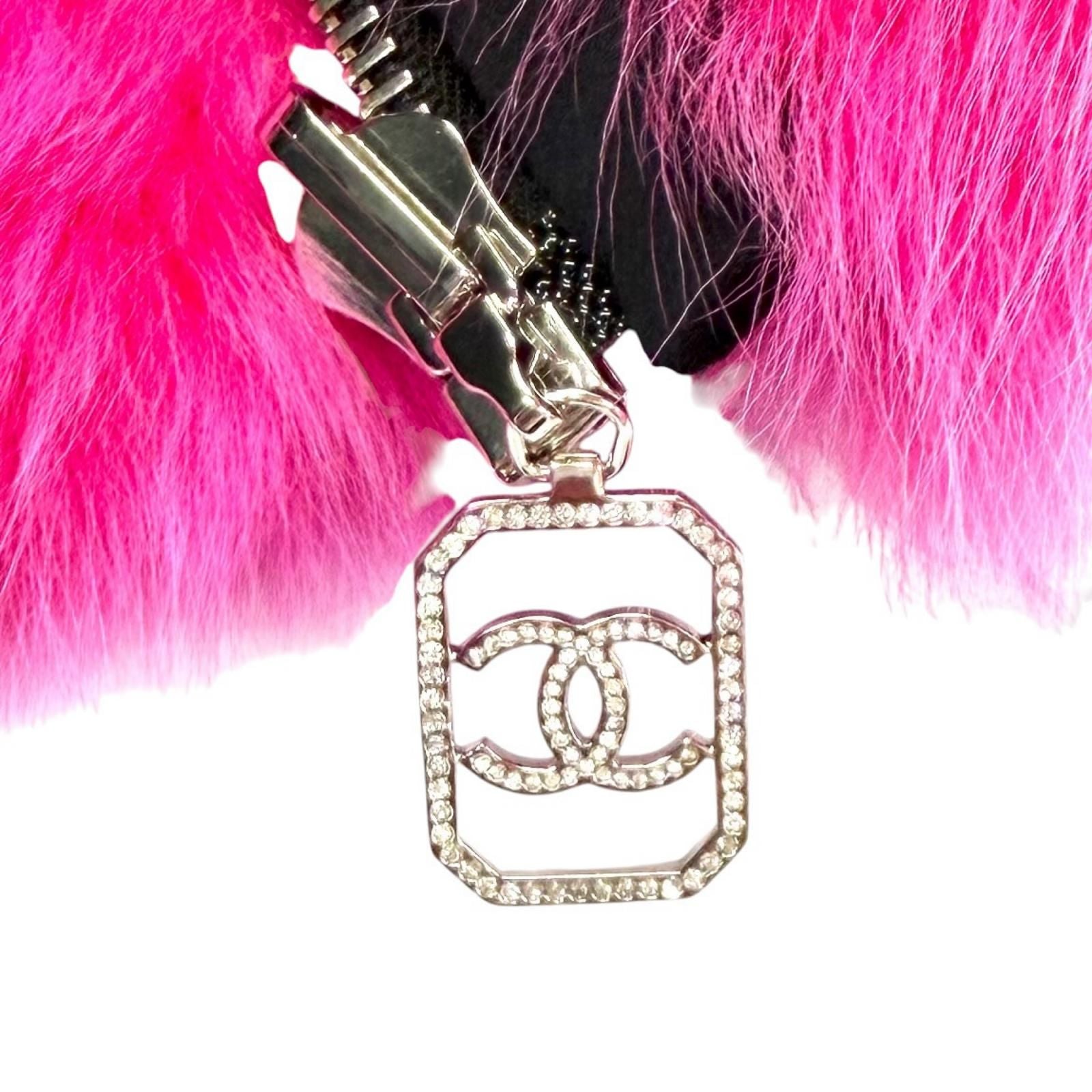 Chanel Reversible CC Logo Button Zip UP Lamfa Vest Pink Black 36 — view 9