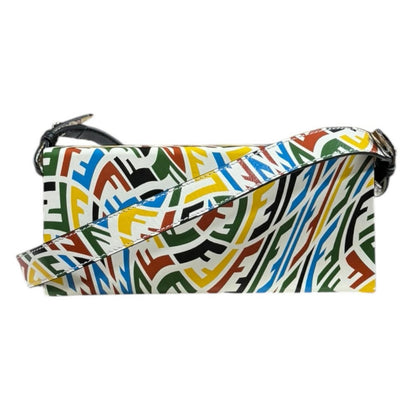 Fendi Vertigo Box Shoulder Bag Zucca Leather White