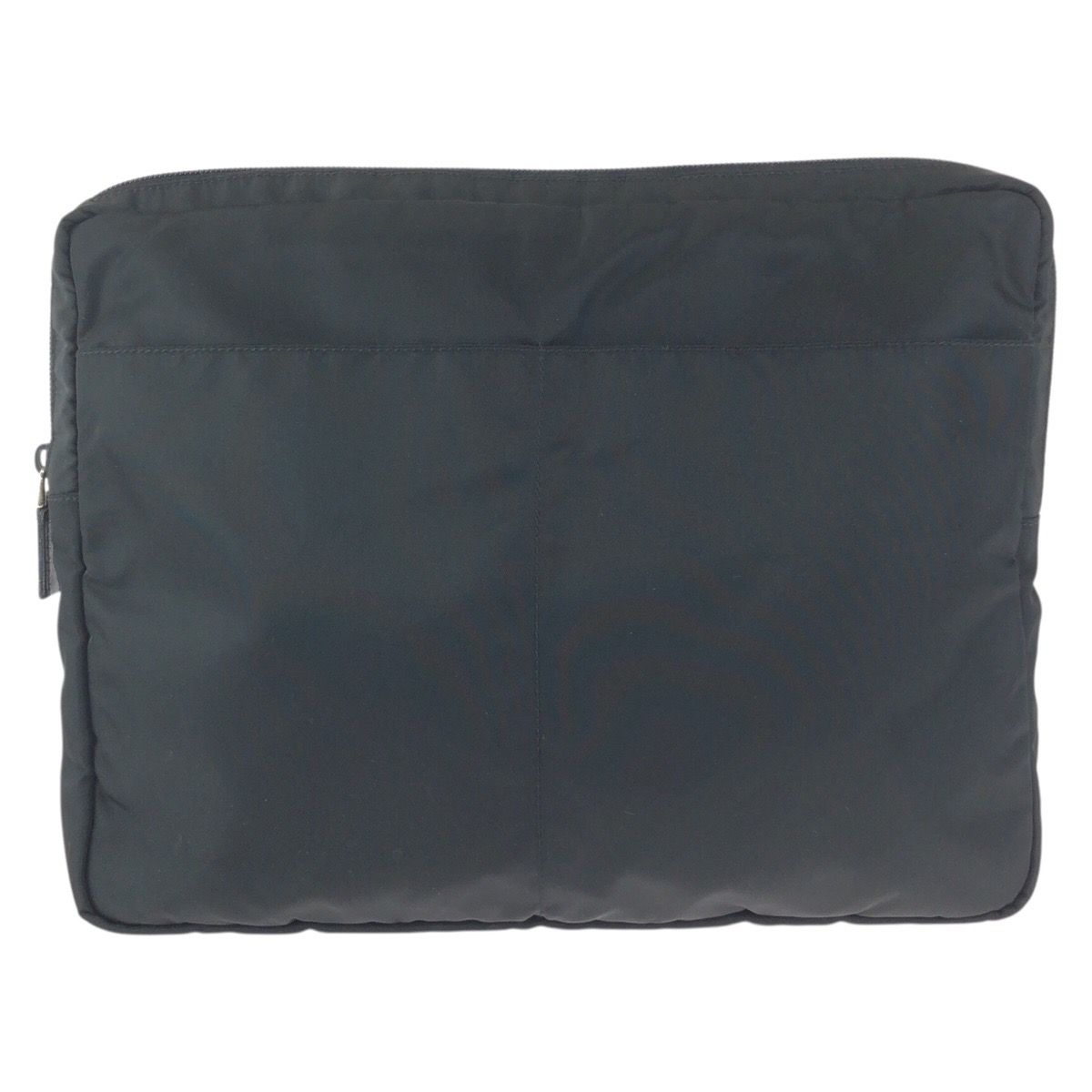 Prada Tessuto Black Silver Nylon Clutch PC Case — view 2