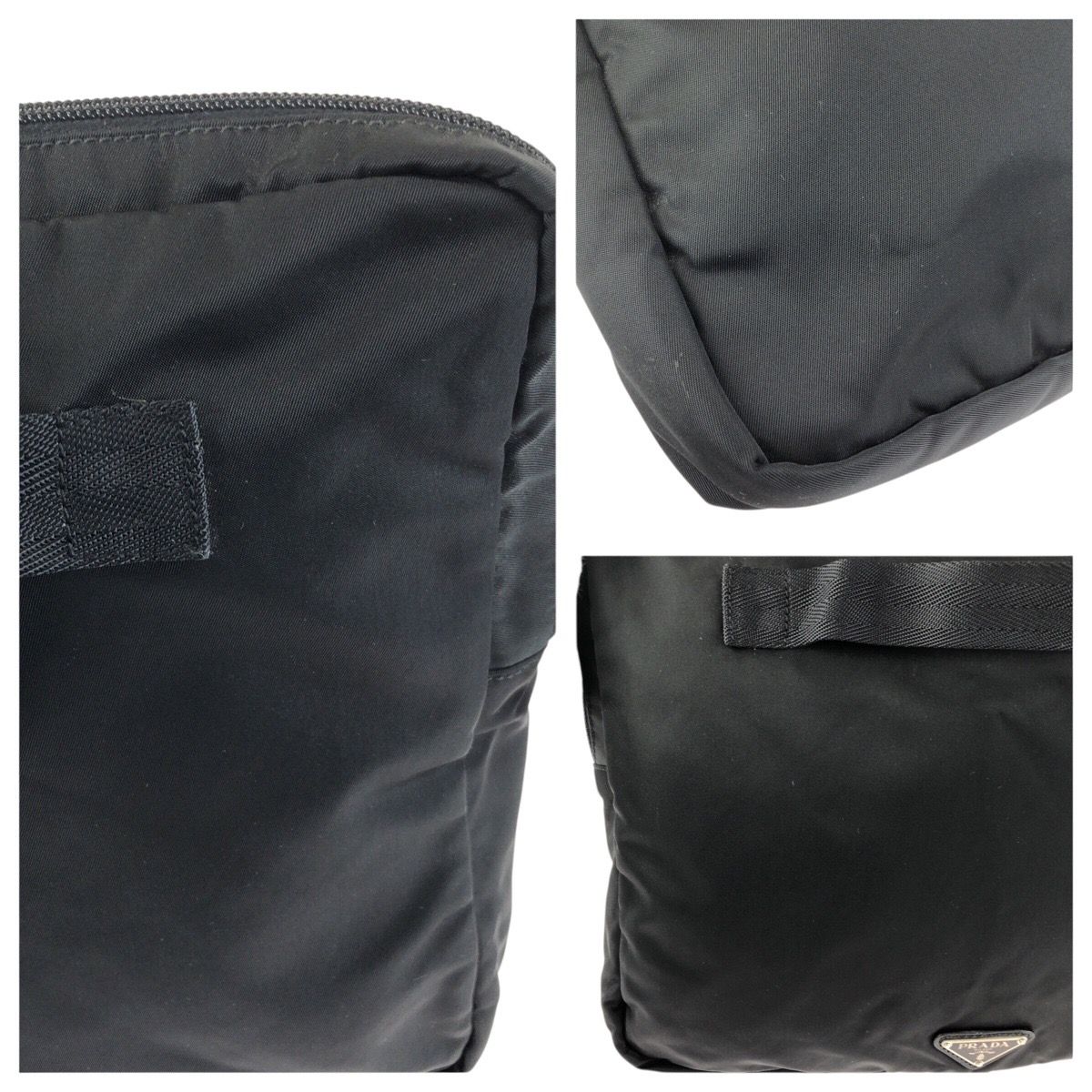 Prada Tessuto Black Silver Nylon Clutch PC Case — view 6