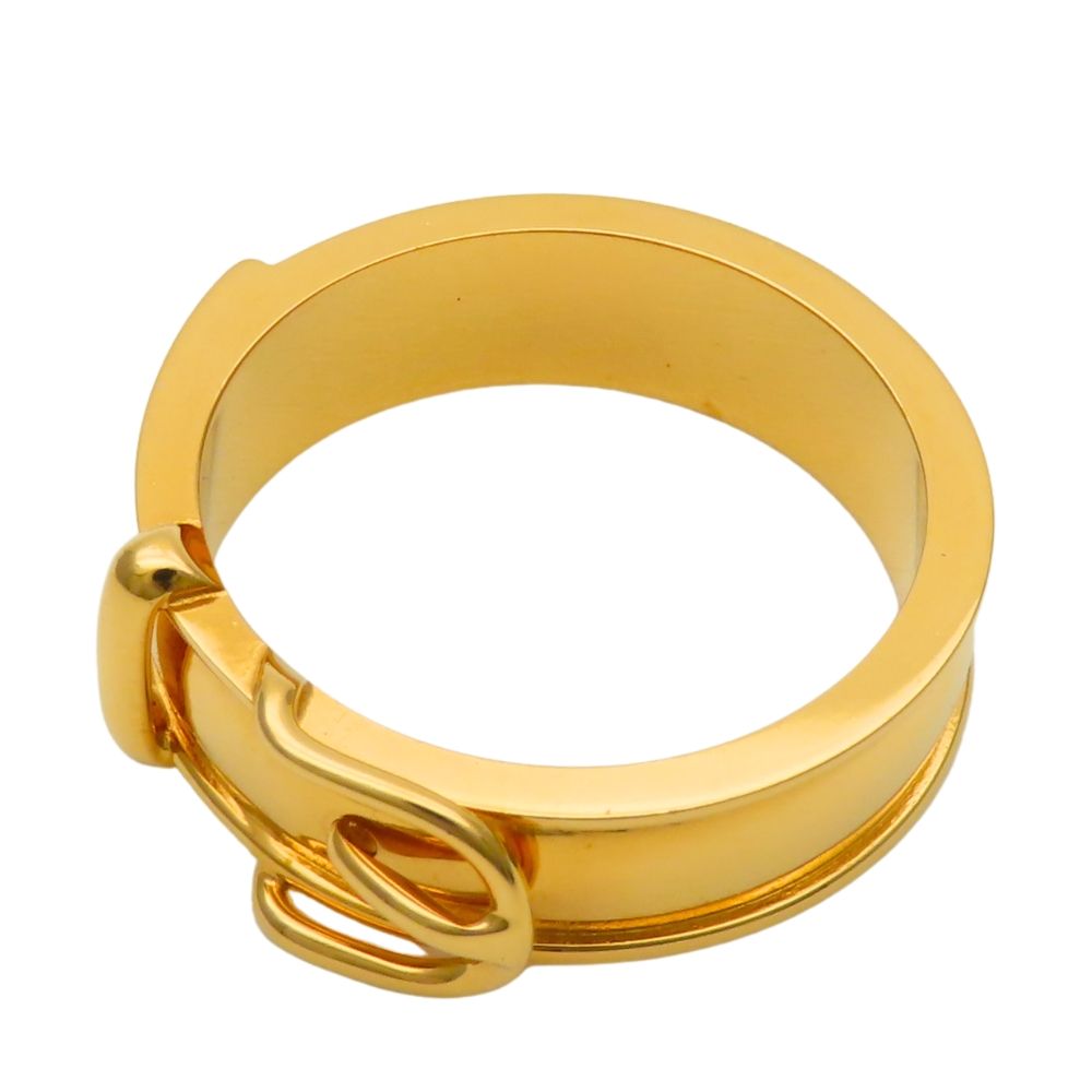 Hermes Scarf Ring Ceinture Metal Gold Belt Motif — view 4