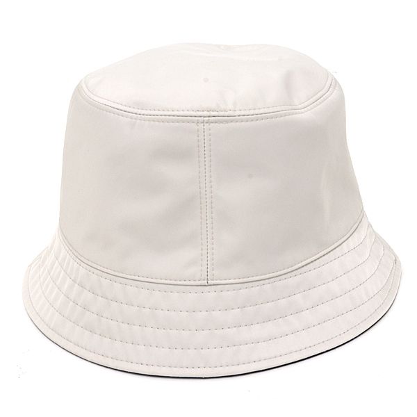 Moncler Bucket Hat Reversible Logo Patch Hat White Navy — view 3
