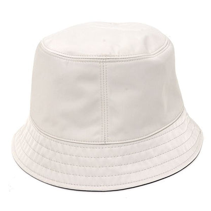 Moncler Bucket Hat Reversible Logo Patch Hat White Navy — view 3